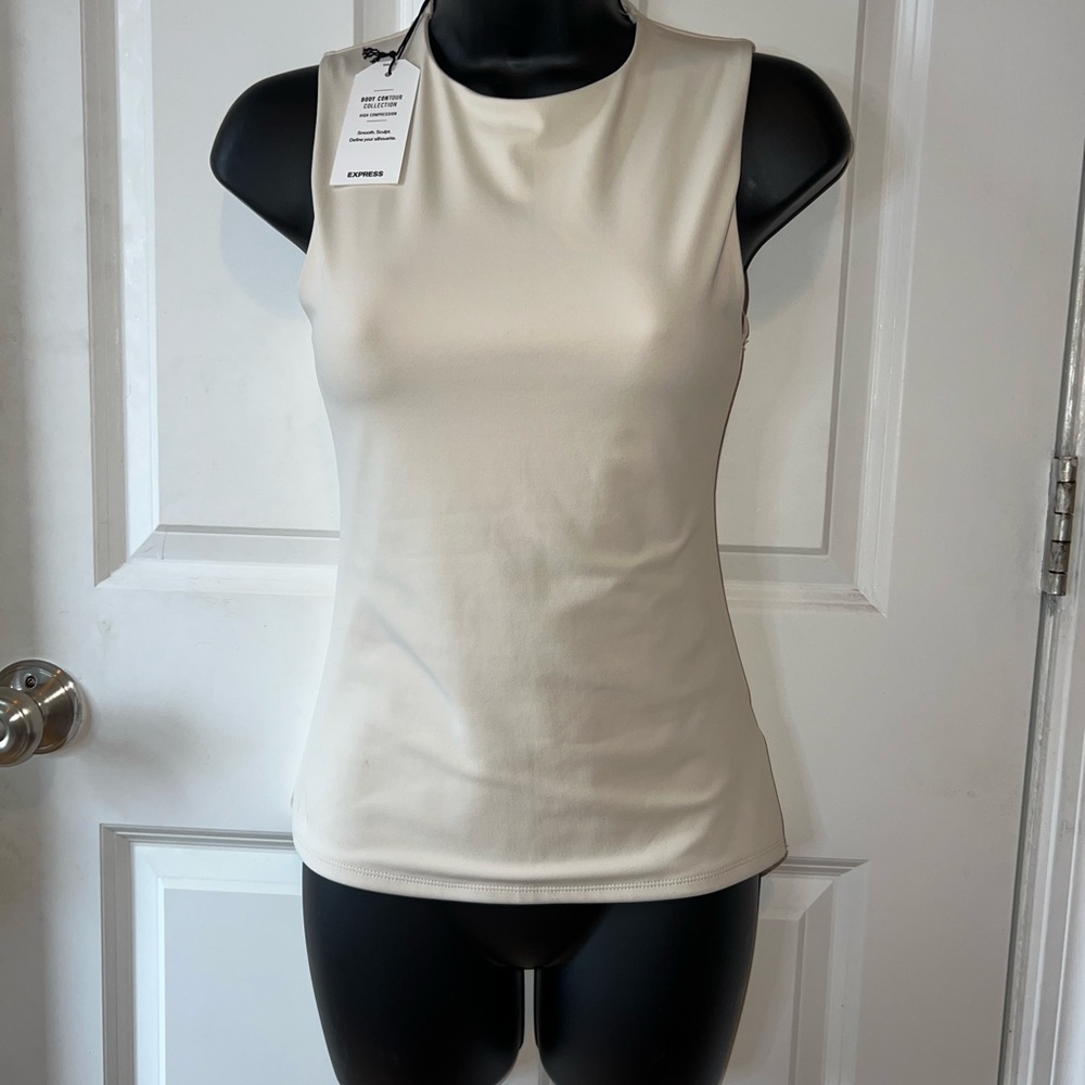 Express Cream Fitted Tank Top